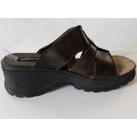 Vtg Y2k No Boundaries Chunky Platform Slip On Sandals Women’s Sz 10.5 Brown READ - Picture 3 of 11